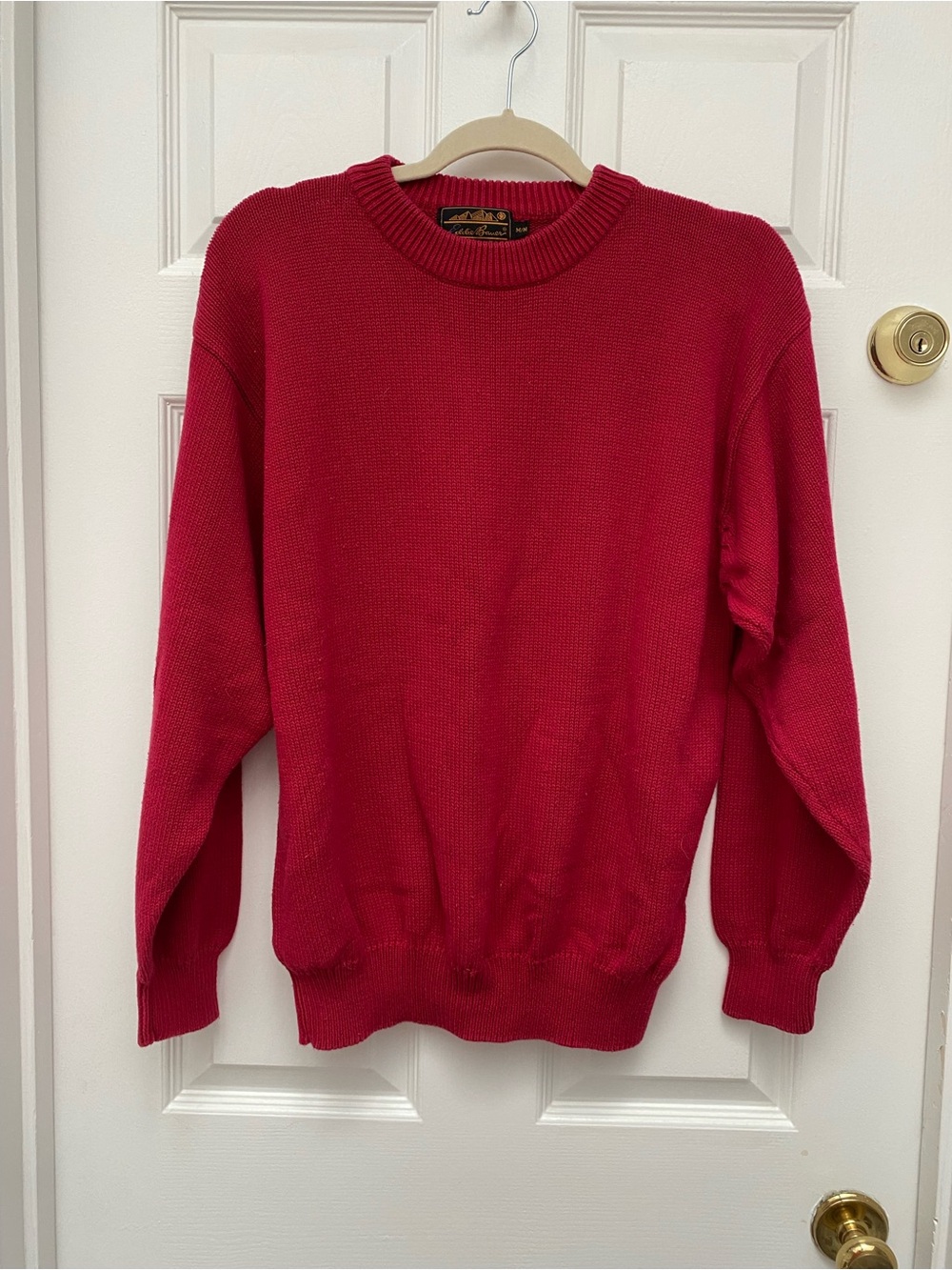 Eddie Bauer 100% Cotton Vibrant Red Crewneck Sweater - Medium